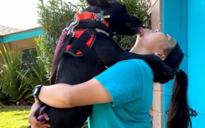 Buddy’s ‘Goodbye’ to MHS Animal Care Attendant Mahie says it all!